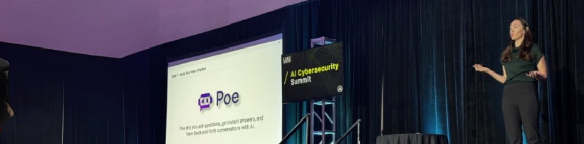 Kate Marshall presenting at the SANS AI Cybersecurity Summit